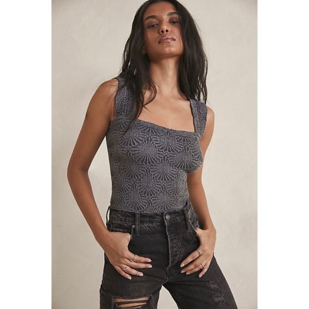 Free People Black Square Neck Women’s Top Size XS/S